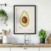 Country Life Educational Poster - Avocado, Watercolor Painting, Smooth Matte Art Print
