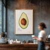 Country Life Educational Poster - Avocado, Watercolor Painting, Smooth Matte Art Print