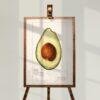 Country Life Educational Poster - Avocado, Watercolor Painting, Smooth Matte Art Print