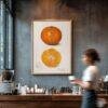 Country Life Educational Poster - Orange, Watercolor Painting, Smooth Matte Art Print
