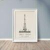 London Landmark Art - Great Tower Wembley Park, Design No. 37, Architecture Sketch, Matte Print