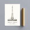 London Landmark Art - Great Tower Wembley Park, Design No. 37, Architecture Sketch, Matte Print