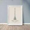 London Landmark Art - Great Tower Wembley Park, Design No. 19, Architecture Sketch, Matte Print