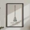 London Landmark Art - Great Tower Wembley Park, Design No. 19, Architecture Sketch, Matte Print