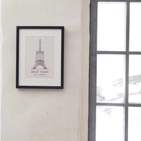 London Landmark Art - Great Tower Wembley Park, Design No. 18, Architecture Sketch, Matte Print