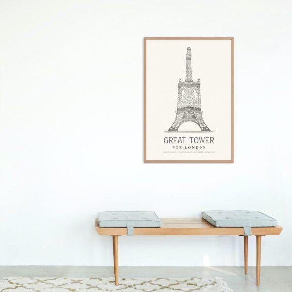 London Landmark Art - Great Tower Wembley Park, Design No. 18, Architecture Sketch, Matte Print