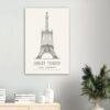 London Landmark Art - Great Tower Wembley Park, Design No. 18, Architecture Sketch, Matte Print