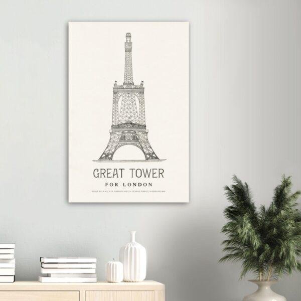 London Landmark Art - Great Tower Wembley Park, Design No. 18, Architecture Sketch, Matte Print