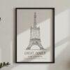London Landmark Art - Great Tower Wembley Park, Design No. 18, Architecture Sketch, Matte Print
