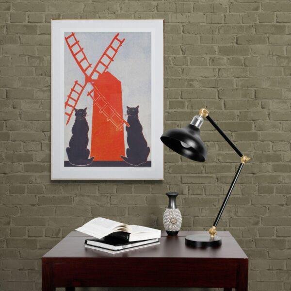 Edward Penfield – Black Cats & Windmill, Bohemian Decor, Smooth Matte Art Print