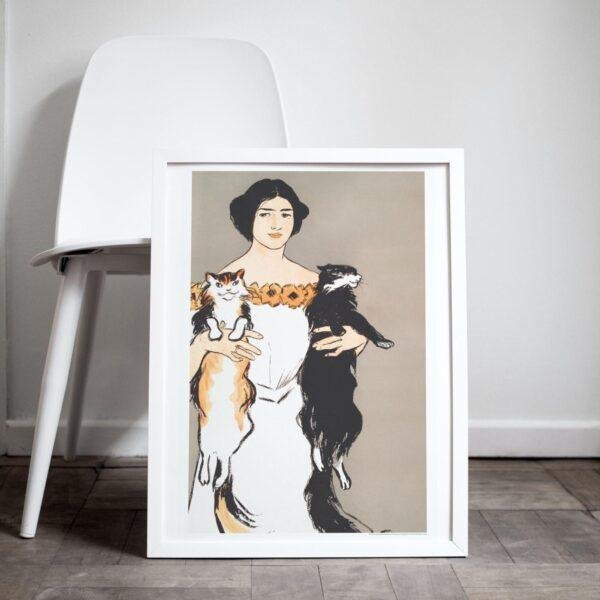 Edward Penfield – Feline Elegance, Bohemian Decor, Smooth Matte Art Print