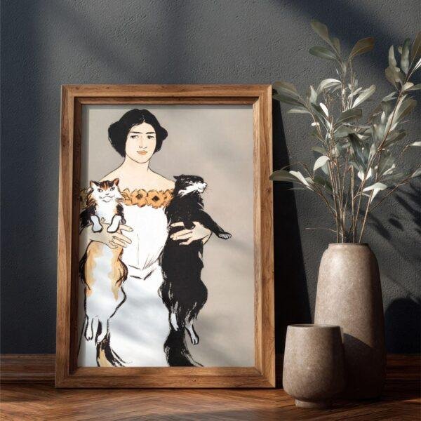Edward Penfield – Feline Elegance, Bohemian Decor, Smooth Matte Art Print