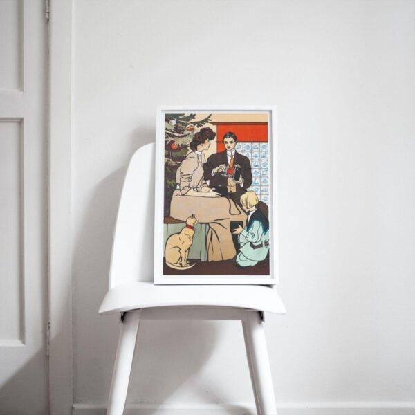 Edward Penfield – Holiday Fireside, Bohemian Decor, Smooth Matte Art Print