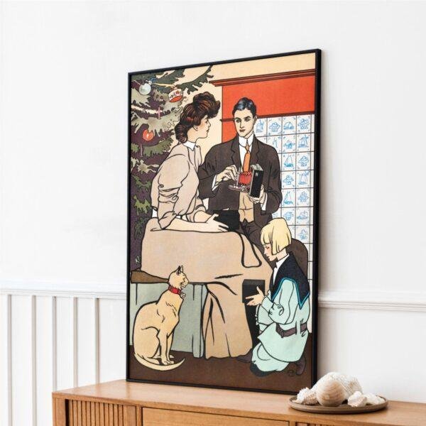 Edward Penfield – Holiday Fireside, Bohemian Decor, Smooth Matte Art Print