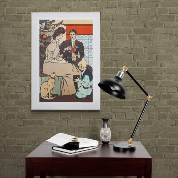 Edward Penfield – Holiday Fireside, Bohemian Decor, Smooth Matte Art Print