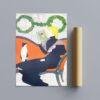 Edward Penfield – Evergreen Loops, Bohemian Decor, Smooth Matte Art Print