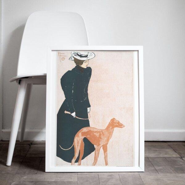 Edward Penfield – Greyhound Stroll, Bohemian Decor, Smooth Matte Art Print