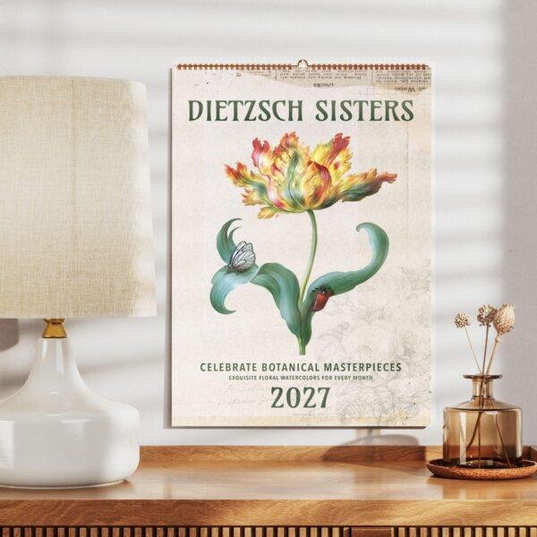 Dietzsch Sisters Botanical Calendar – 18th Century Art, Painted Flowers, Semi-Glossy Paper