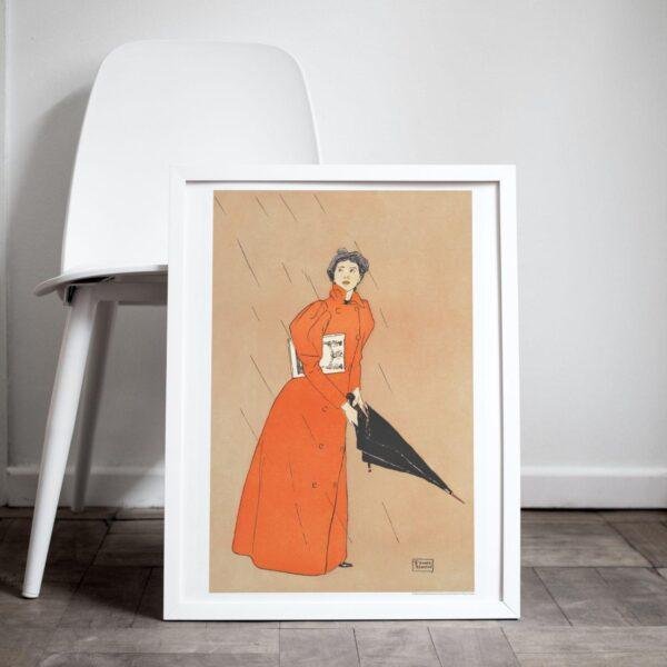 Edward Penfield – Scarlet Storm, Bohemian Decor, Smooth Matte Art Print