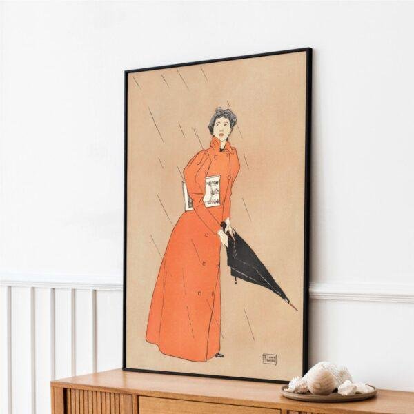 Edward Penfield – Scarlet Storm, Bohemian Decor, Smooth Matte Art Print