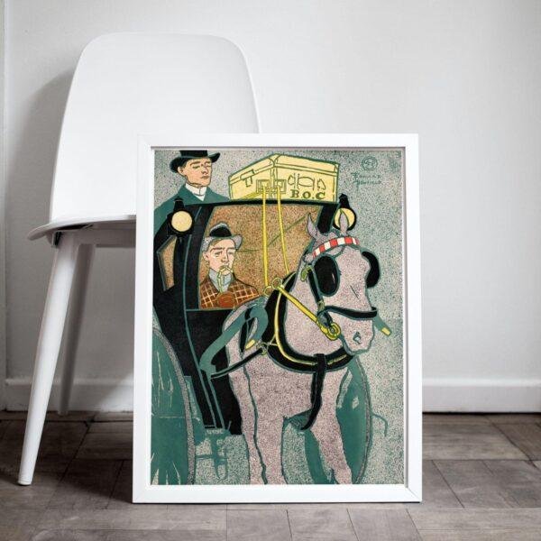Edward Penfield – Street Coach, Bohemian Decor, Smooth Matte Art Print
