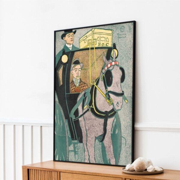 Edward Penfield – Street Coach, Bohemian Decor, Smooth Matte Art Print
