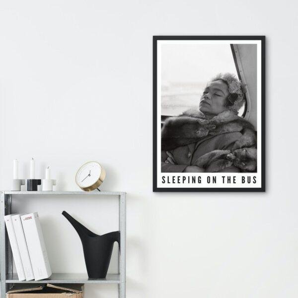 Eartha Kitt - Jazz Music Poster, Sleeping On The Bus 1962, Gallery Matte