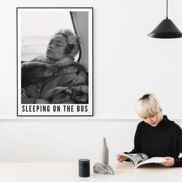 Eartha Kitt - Jazz Music Poster, Sleeping On The Bus 1962, Gallery Matte