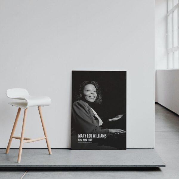 Mary Lou Williams – Jazz Music Poster, CBS Studio NY 1947, Gallery Matte