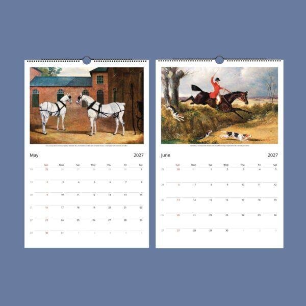 Horse Wall Art Calendar – English Artist, Frederick Herring Sr., Equestrian gift, Semi-Glossy Paper