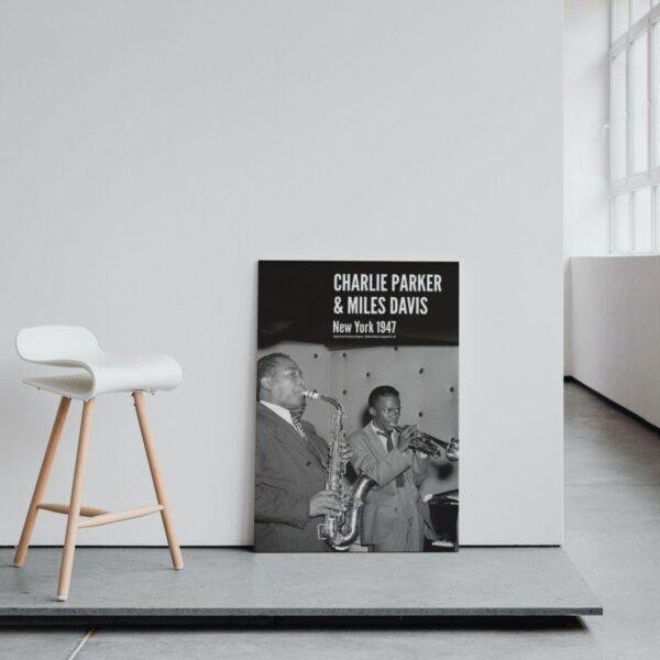 Charlie Parker & Miles Davis – Jazz Music Poster, New York 1947, Smooth Matte Art Print