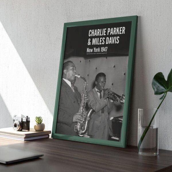 Charlie Parker & Miles Davis – Jazz Music Poster, New York 1947, Smooth Matte Art Print