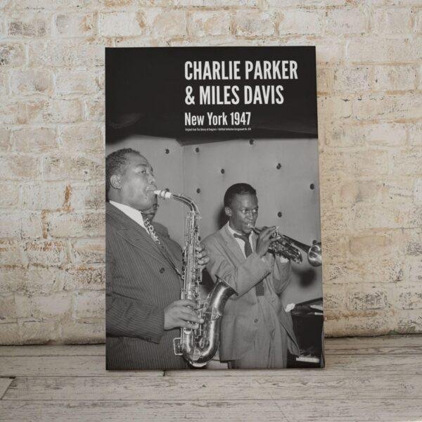 Charlie Parker & Miles Davis – Jazz Music Poster, New York 1947, Smooth Matte Art Print