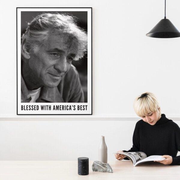 Leonard Bernstein – Jazz Music Poster, New York 1971, Smooth Matte Art Print