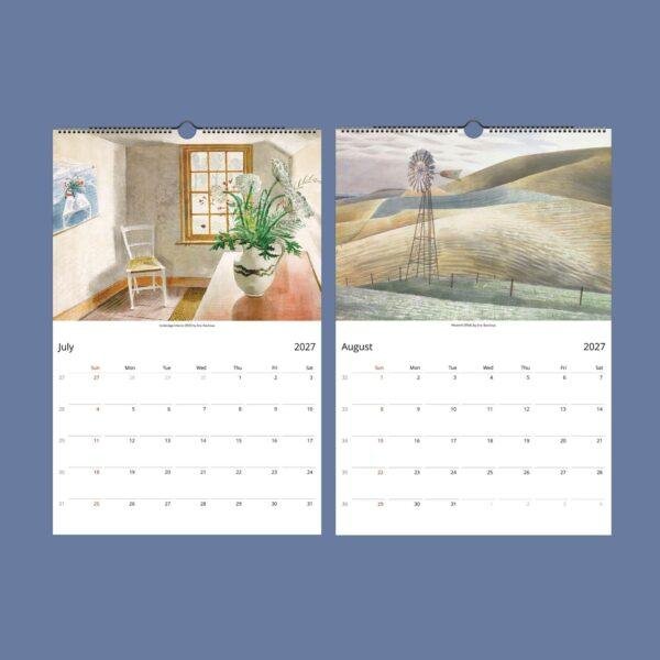 Eric Ravilious Wall Calendar – British Artist, Coastal Watercolor, Artistic Present, Semi-Glossy Paper