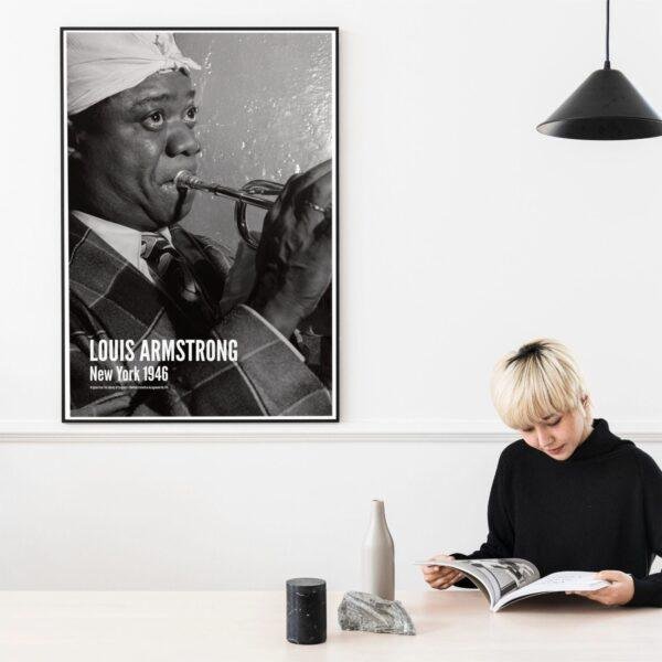 Louis Armstrong  – Jazz Music Poster, New York City 1946, Smooth Matte Art Print