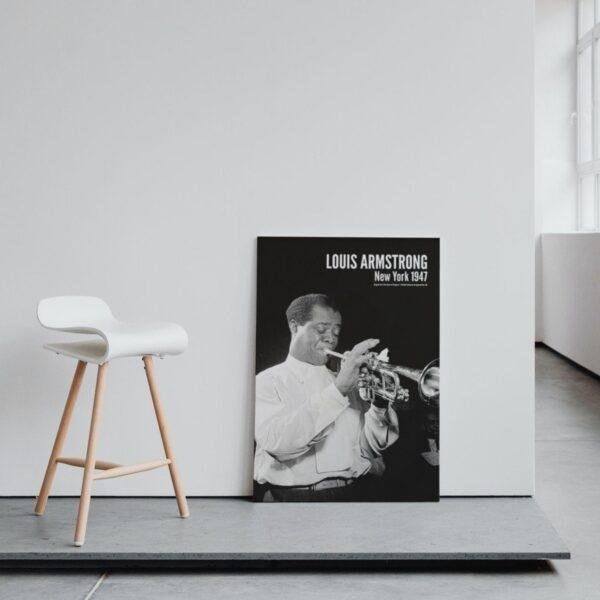 Louis Armstrong  – Jazz Music Poster, Carnegie Hall NYC 1947, Smooth Matte Art Print