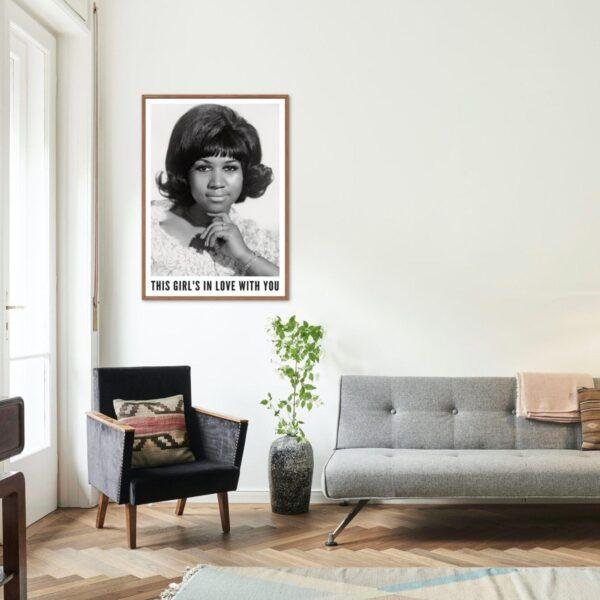 Aretha Franklin - Jazz Music Poster, Billboard 1968, Gallery Matte