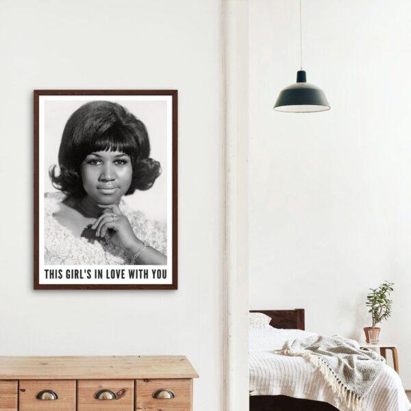Aretha Franklin - Jazz Music Poster, Billboard 1968, Gallery Matte