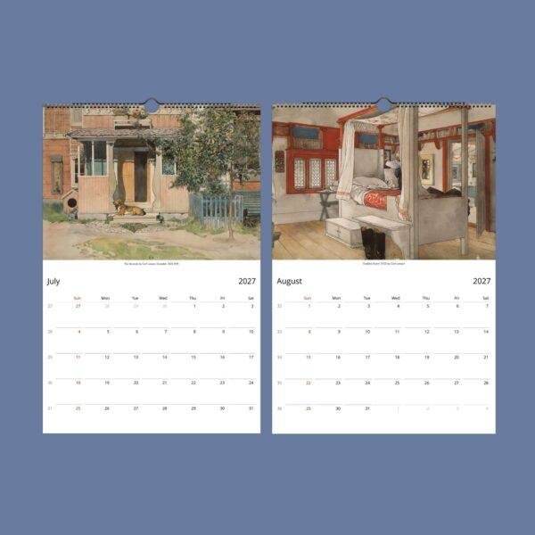 Carl Larsson Wall Calendar – Swedish Folk Art, Nordic Artwork, Semi-Glossy Paper