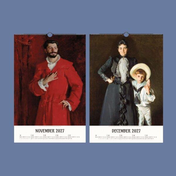 John Singer Sargent Wall Calendar - American Artist, Portrait Painter, Semi-Glossy Paper