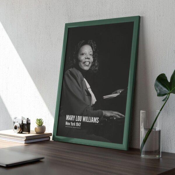 Mary Lou Williams – Jazz Music Poster, CBS Studio NY 1947, Gallery Matte