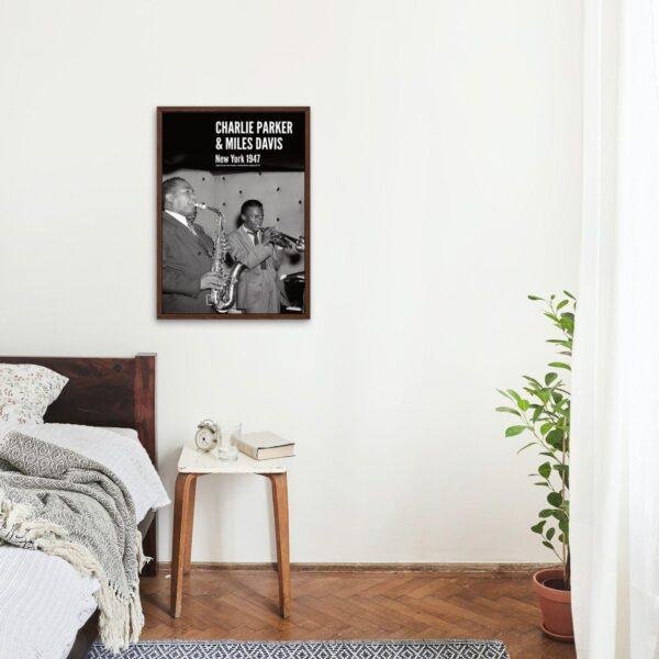 Charlie Parker & Miles Davis – Jazz Music Poster, New York 1947, Smooth Matte Art Print