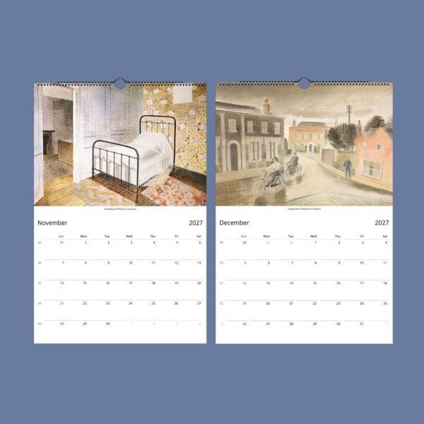 Eric Ravilious Wall Calendar – British Artist, Coastal Watercolor, Artistic Present, Semi-Glossy Paper