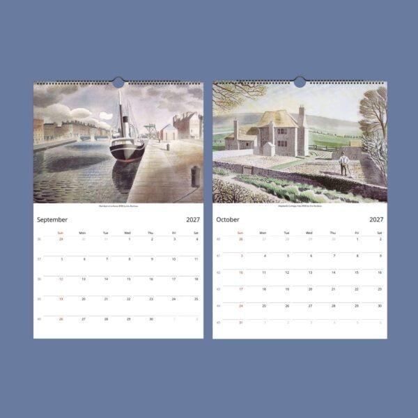 Eric Ravilious Wall Calendar – British Artist, Coastal Watercolor, Artistic Present, Semi-Glossy Paper