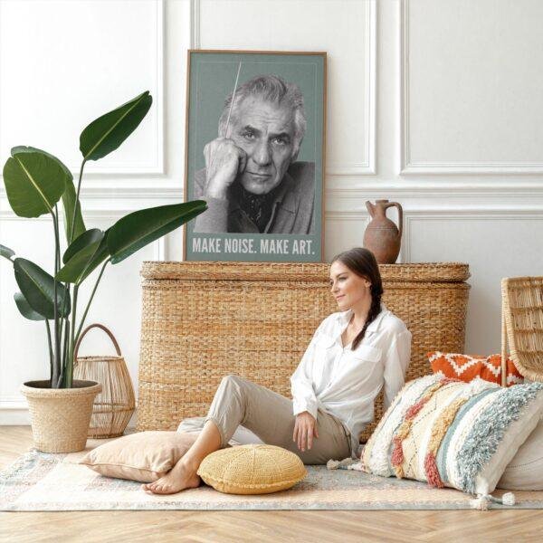Leonard Bernstein – Jazz Music Poster, Maestro Series, Gallery Matte