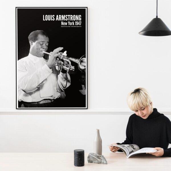 Louis Armstrong  – Jazz Music Poster, Carnegie Hall NYC 1947, Smooth Matte Art Print