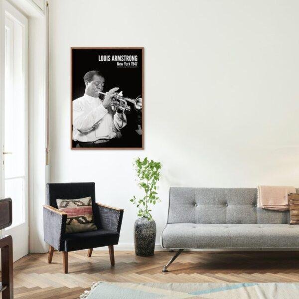 Louis Armstrong  – Jazz Music Poster, Carnegie Hall NYC 1947, Smooth Matte Art Print