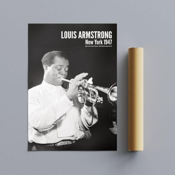 Louis Armstrong  – Jazz Music Poster, Carnegie Hall NYC 1947, Smooth Matte Art Print