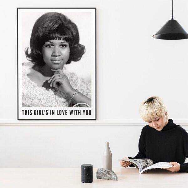 Aretha Franklin - Jazz Music Poster, Billboard 1968, Gallery Matte